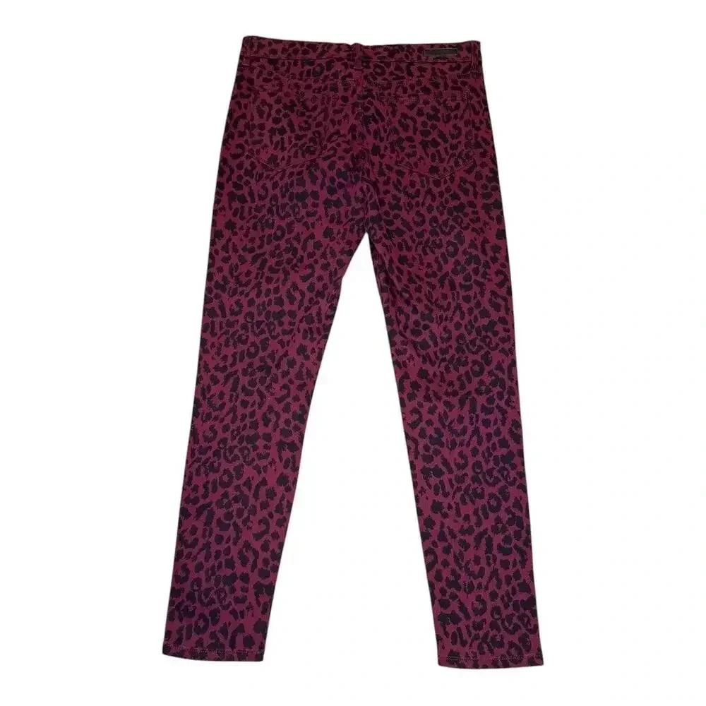 Sanctuary Social Standard Women's Ankle Skinny Jeans Size 6 Animal Print Maroon